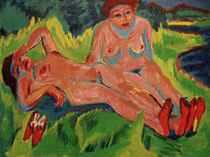 E.L.Kirchner, Zwei rosa Akte am See von klassik-art