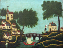 H.Rousseau, Landschaft mit Brücke von klassik art