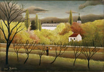 H.Rousseau, Landscape with farmer by klassik art