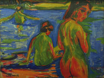E.L.Kirchner, Girls bathing in the Sea by klassik art