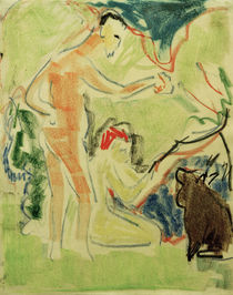 E.L.Kirchner, Badende mit Hund von klassik art