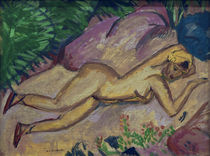 E.L.Kirchner, Liegendes Mädchen am Strand von klassik art