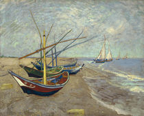 Fishing Boats on the Beach / V. van Gogh / Painting, 1888 by klassik art