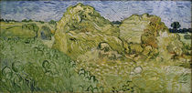 V. v. Gogh, Field w. Wheat Stacks / Ptg./1890 by klassik art