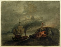 W.Turner, Schloss Llanstephan bei Mondlicht mit einem Brennofen im Vordergrund by klassik art