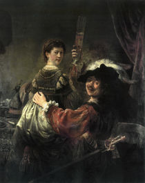 Self-Portrait with his Wife Saskia as Prodigal Son / Rembrandt / Painting, c.1636 by klassik art