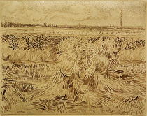 V. v. Gogh, Wheat Field w. Sheaves / Draw. by klassik art