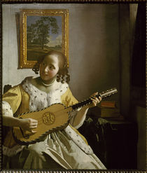 Vermeer van Delft / Gitarrespielerin von klassik art