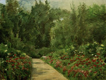 M.Liebermann, "Garden beds and path with flowers" / painting by klassik art