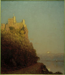Burg Rheinstein / Gemälde von Sanford Robinson Gifford by klassik art