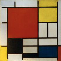 Mondrian, Komposition mit großer roter.. von klassik art