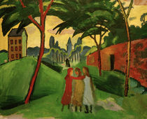 A.Macke, Landschaft mit drei Mädchen von klassik art
