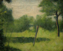 G.Seurat, "Landscape with a stake" / painting by klassik art