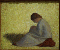 G.Seurat, Bäuerin, im Gras sitzend by klassik art