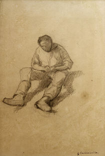 Caillebotte / Seated man / Sketch 1875 by klassik art
