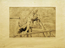 Caillebotte / Rowers / Charcoal Drawing by klassik art
