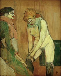 Toulouse-Lautrec, Frau b. Strümpfeanziehen by klassik art