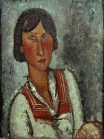 Amedeo Modigliani, Half-length portrait of a young woman wearing a sailor collar by klassik art