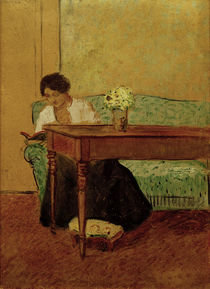 August Macke, Elisabth auf grünem Sofa von klassik art