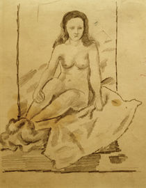 A.Macke, Weiblicher Akt 70 / Zeichnung von klassik art