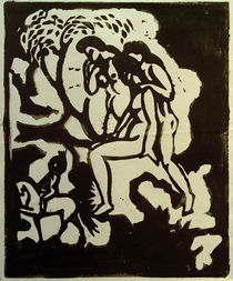 A.Macke, Begrüßung, Linolschnitt, 1912 von klassik art