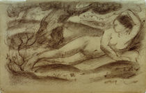 Franz Marc, Female nude in a landscape by klassik art