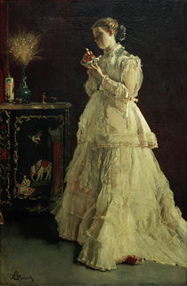 Lady in Pink / A. Stevens / Painting, 1866 by klassik art