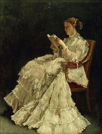 Woman Reading / A. Stevens / Painting, c.1865 by klassik art