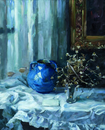 A.Koester, Stillleben mit blauer Vase von klassik art