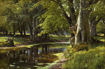 Peder Mørk Mønsted, Summer's Day at the Forest Stream by klassik art