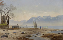 Sunny Day at Lake Geneva / Painting by Peder Mørk Mønsted by klassik art