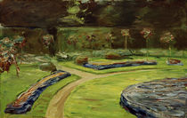 M.Liebermann, "Circular flowerbed in a garden..." / painting by klassik art