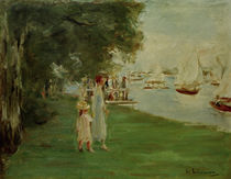 M.Liebermann, "People walking at  the shore of lake Wannsee" / painting by klassik art