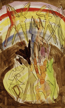 E.L.Kirchner, Farbentanz (Rückwand) von klassik art
