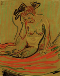 E.L.Kirchner, Kauernder weiblicher Akt von klassik art
