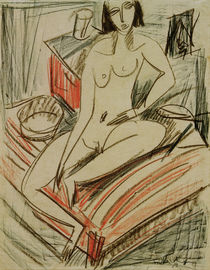 E.L.Kirchner, Weiblicher Akt, auf Bett von klassik art