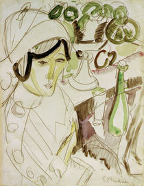 E.L.Kirchner, Frau mit rundem Hut (Erna) von klassik art
