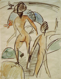 E.L.Kirchner, Badende mit Hut von klassik art