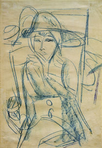 E.L.Kirchner, Damenportrait (Gerda m. Hut) von klassik art
