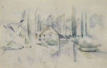 P.Cézanne, Haus am Ufer / Aquarell von klassik art