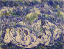 Cézanne, Baigneuses / Aquarell von klassik art