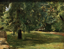 M.Liebermann, "Garden bench under the chestnut tree..." by klassik art