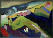 W.Kandinsky, Murnau – Berglandschaft mit Kirche / Gem., 1908 by klassik art