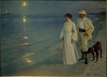 P. S. Kröyer, Sommerabend am Strand von Skagen. Der Künstler und seine Frau by klassik art