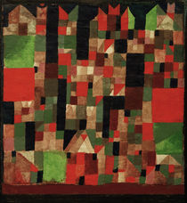 P.Klee, Städtebild (rot-grüne Accente) von klassik art