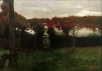 Red Arbour with Dog / M. Slevogt / Painting 1897 by klassik art
