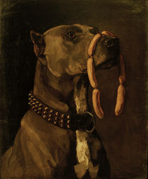 W.Trübner, Great Dane with Sausages by klassik art