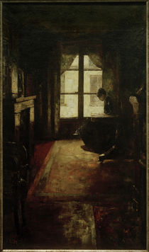 L.Ury, Pariser Interieur (lesende Frau am Fenster) by klassik art