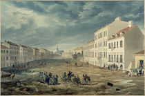 Wien, Hochwasser 1830, Jägerzeile / Aquarell von E. Gurk von klassik art