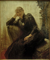 F. von Uhde, Damenbildnis (Porträt Therese Karl) von klassik art